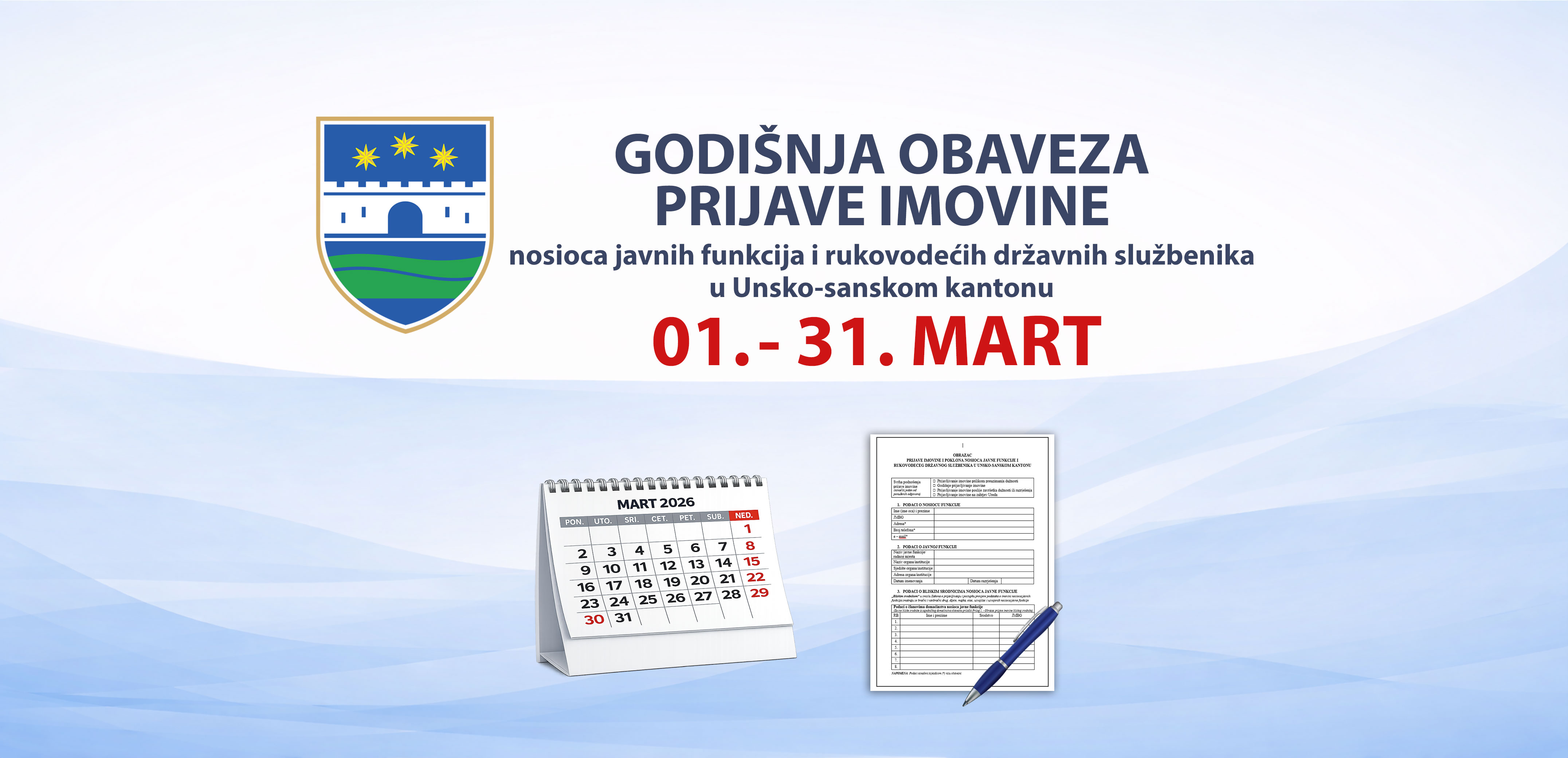 Obavijest o obavezi podnošenja godišnje prijave imovine